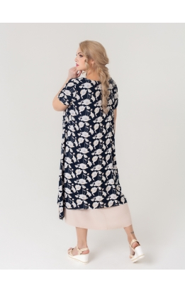 платье Твин2 (бежевый/тёмно-синий)