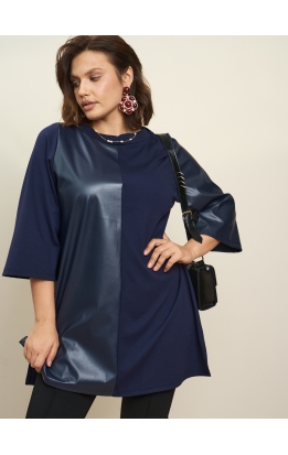 туника Марсель Кожа (кожа/темно-синий)