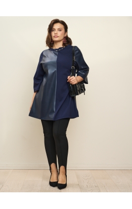 туника Марсель Кожа (кожа/темно-синий)