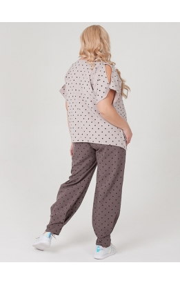 брюки Алсу2 (капучино/горох)