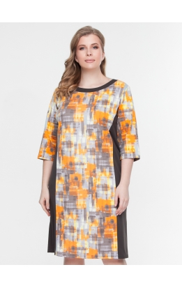 платье Линда2 (серый/оранж)