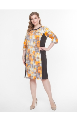 платье Линда2 (серый/оранж)