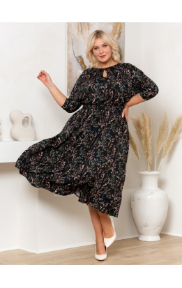 платье Софи2 (черный/цветы)