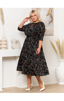 платье Софи2 (черный/цветы)