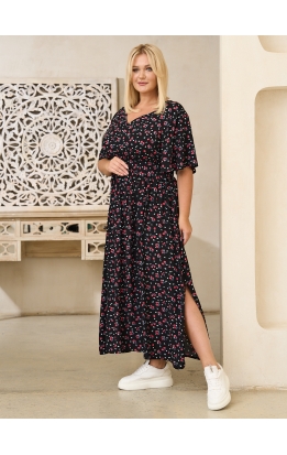 платье Лара (черный/роз-бел цв)