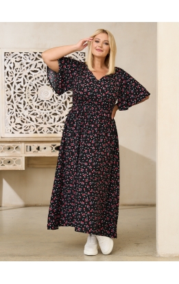 платье Лара (черный/роз-бел цв)