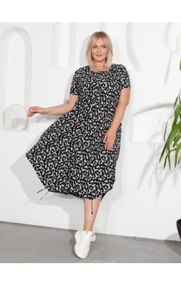 платье Тати (черный/цветы)