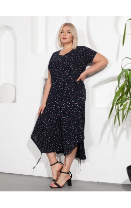 платье Тати (темно-синий/цветы)