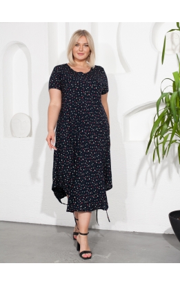 платье Тати (темно-синий/цветы)