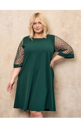 платье Барселона2 (зеленый/горох)