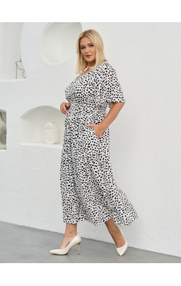 платье Лара (белый/черн пятна)