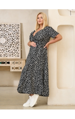 платье Галина Лайт (черный/бел. пятна)