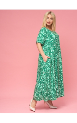 платье Сити Лонг (зеленый/штрихи)