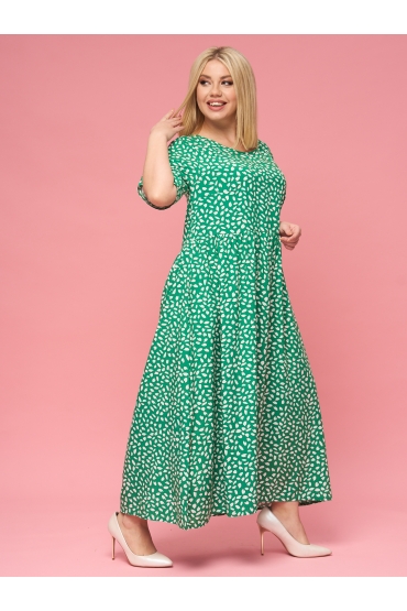 платье Сити Лонг (черный/цветы)