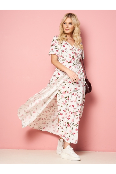платье Галина Лайт (белый/цветы)