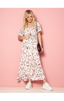 платье Галина Лайт (белый/цветы)