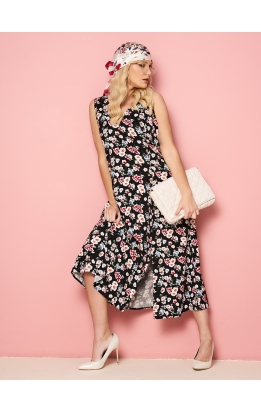 сарафан Медея (черный/цветы)