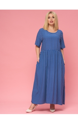платье СитиМакс (синий/горох)