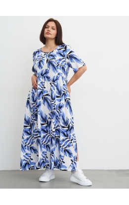 платье СитиМакс (белый/гжель)
