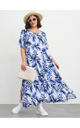 платье СитиМакс (белый/гжель)