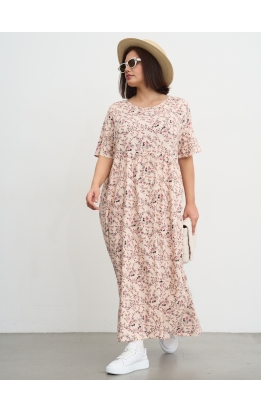 платье СитиМакс (беж/цветы)