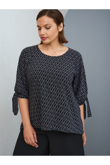 блуза Дороти Принт (черный/соты)