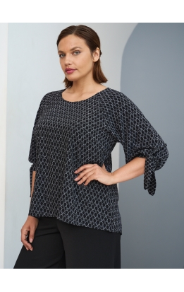 блуза Дороти Принт (черный/соты)