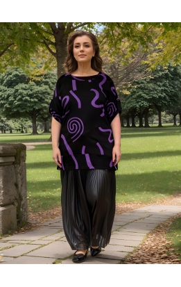 туника Модал (черный/фиолет)