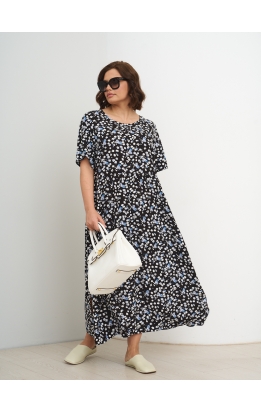 платье Сити Лонг (черные розы)