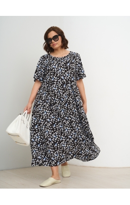 платье Сити Лонг (черные розы)