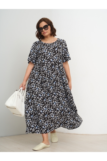 платье Сити Лонг (черные розы)