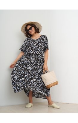 платье Сити Лонг (черные розы)