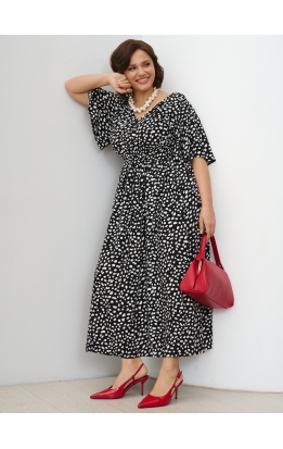 платье Лара (черный/белые пятна)