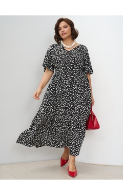 платье Лара (черный/белые пятна)