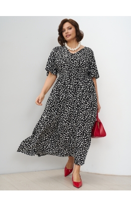 платье Лара (черный/белые пятна)