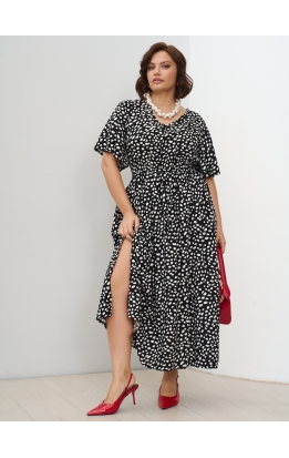 платье Лара (черный/белые пятна)