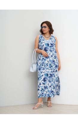 сарафан Аргана (синий/розы)